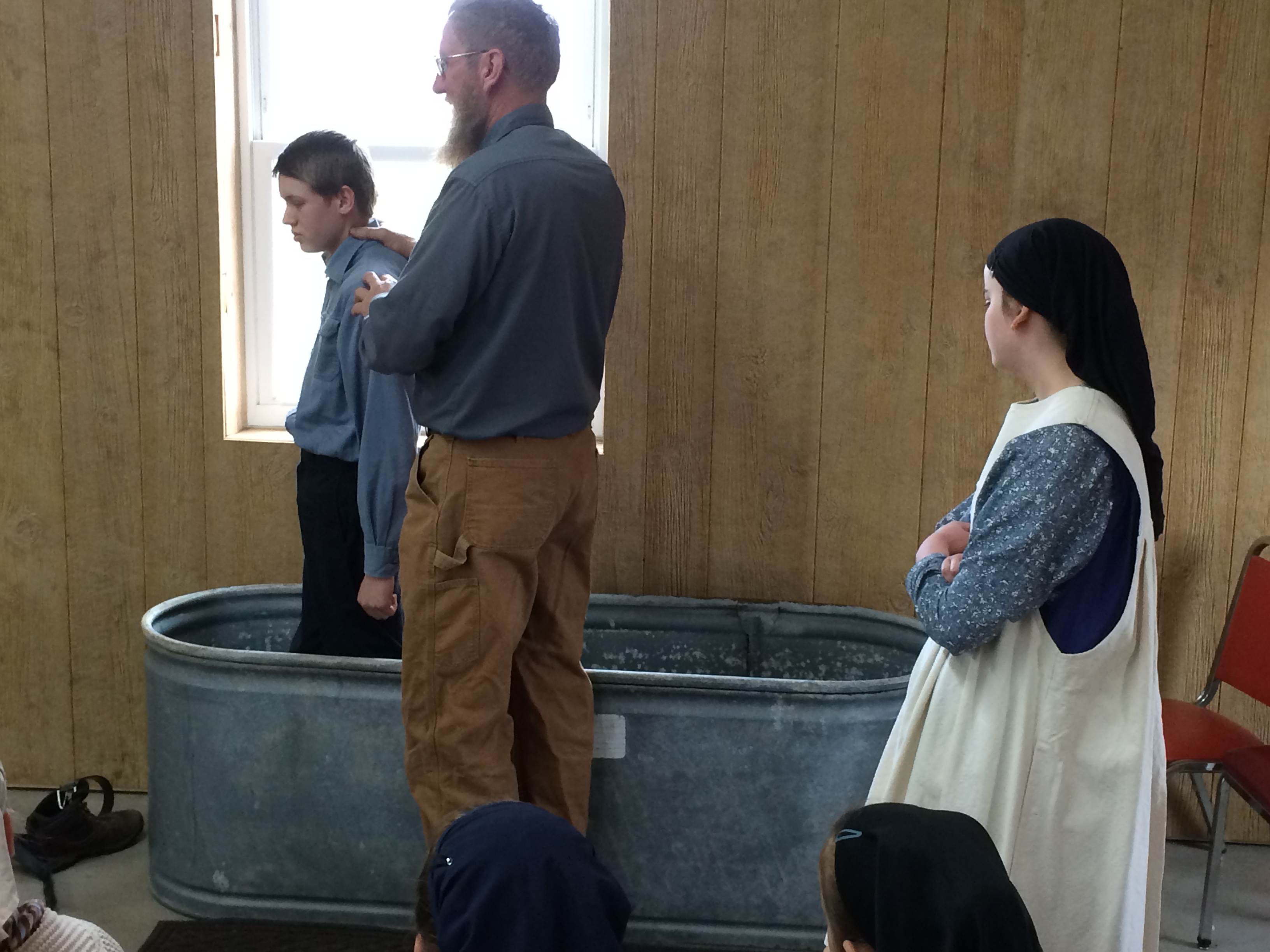 Heidi and Jadon Being Baptized